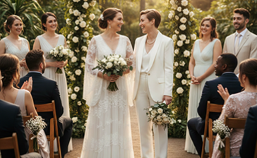 Cerimonia civile per coppia di donne lesbiche. Organizziamo tutta la parte musicale con una playlist personalizzata.